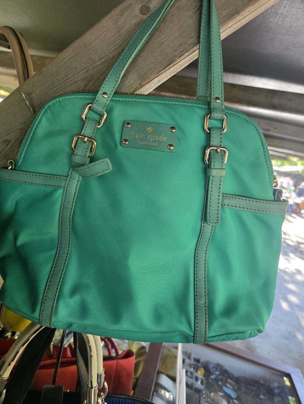 kate spade Teal Dome Satchel with Gold Hardware Crossbody Strap Too